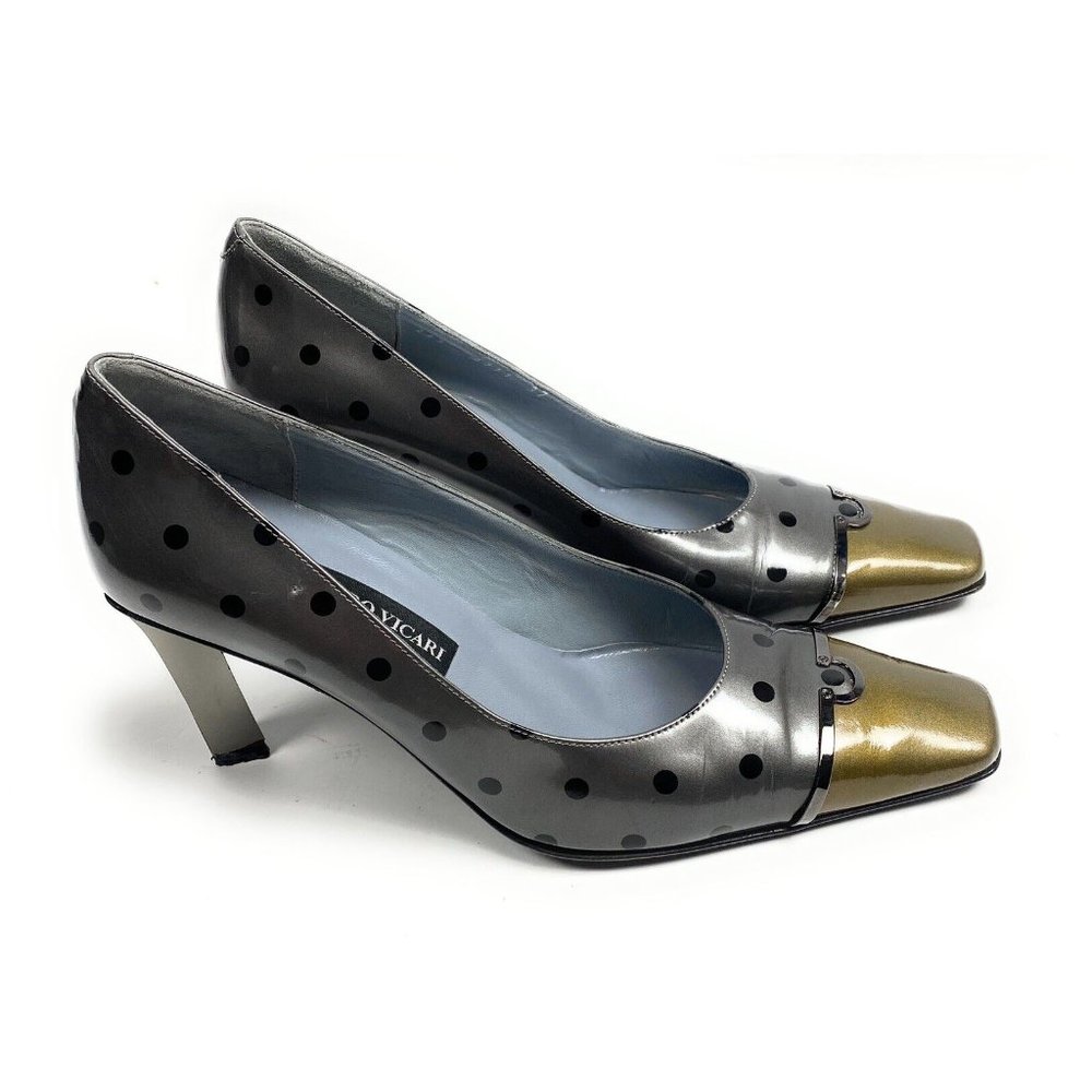 SANDRO VICARI 3" Heels Gray Copper Size 37 eu
